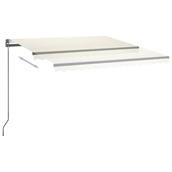Automatisk markis med vindsensor & LED 450x300 cm gräddvit