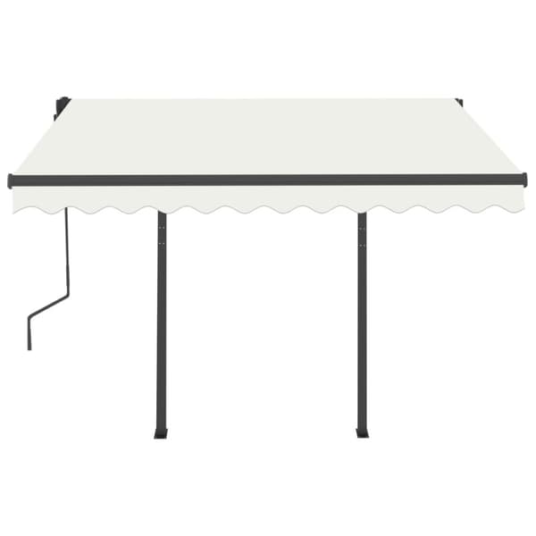 markise med LED-lys + vindsensor 3,5x2,5 m automatisk creme
