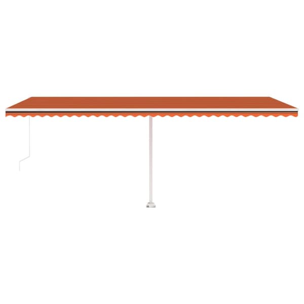 fritstående markise 600x300 cm manuel betjening orange/brun