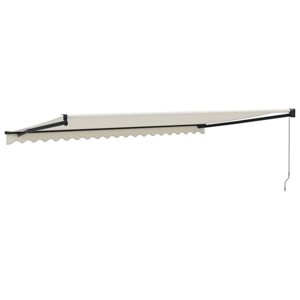 foldemarkise manuel betjening 5x3 m stof aluminium creme