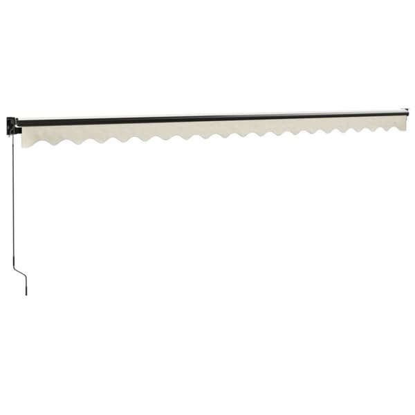 foldemarkise manuel betjening 5x3 m stof aluminium creme