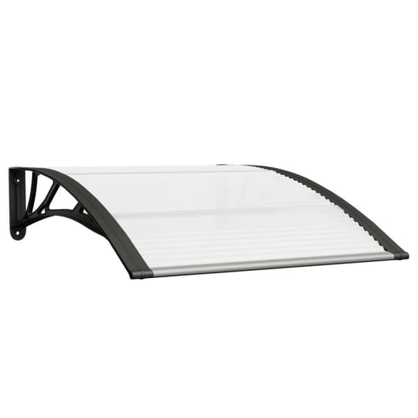dørbaldakin 100x75 cm polycarbonat sort og transparent
