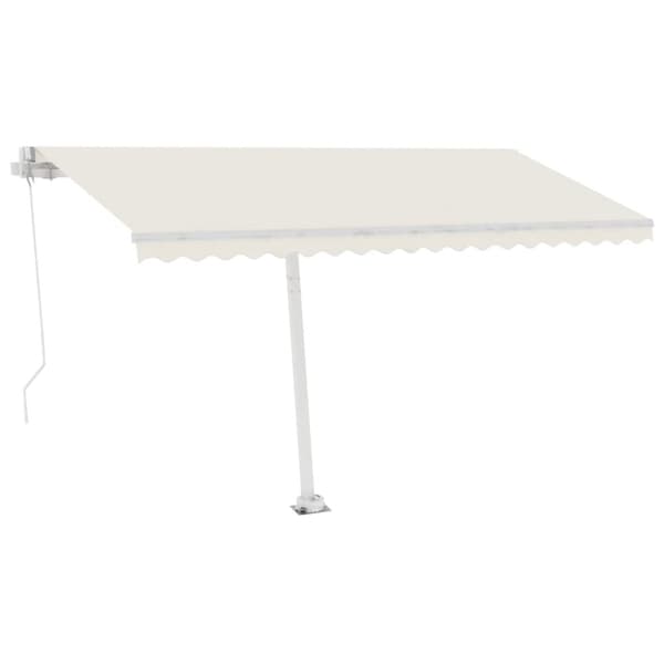 Fristående markis manuellt infällbar 450x350 cm gräddvit