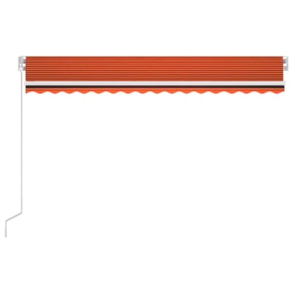 Automatisk markis med vindsensor & LED 450x350 cm orange/brun
