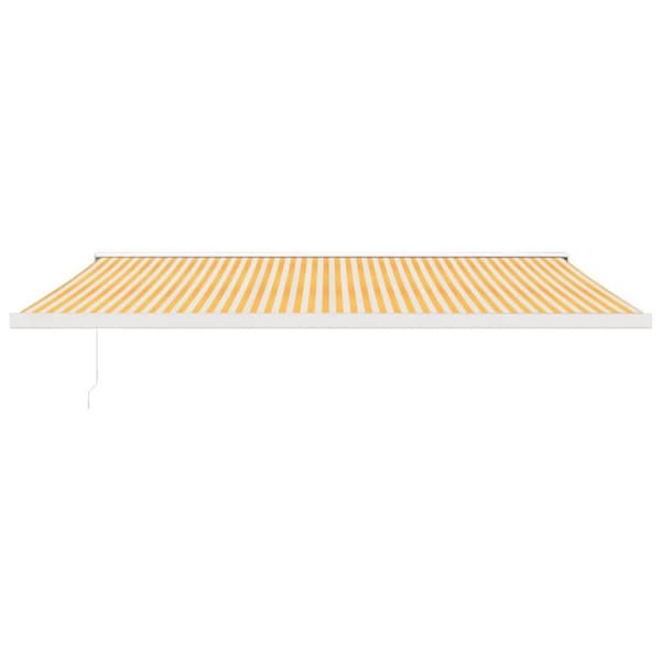 foldemarkise 5x3 m stof og aluminium gul og hvid
