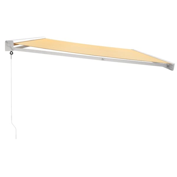 foldemarkise 5x3 m stof og aluminium gul og hvid