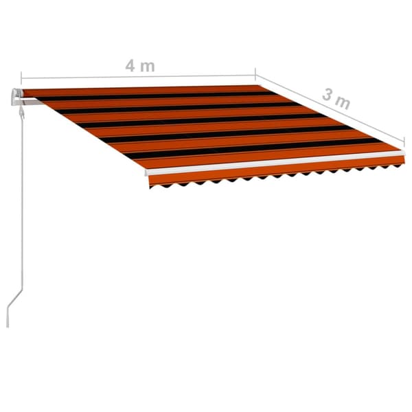 automatisk foldemarkise 400 x 300 cm orange og brun