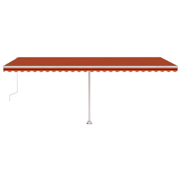 Fristående automatisk markis 600x300 cm orange/brun