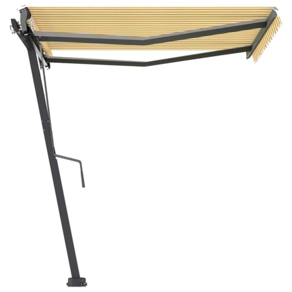 fritstående markise 300x250 cm automatisk betjening gul og hvid