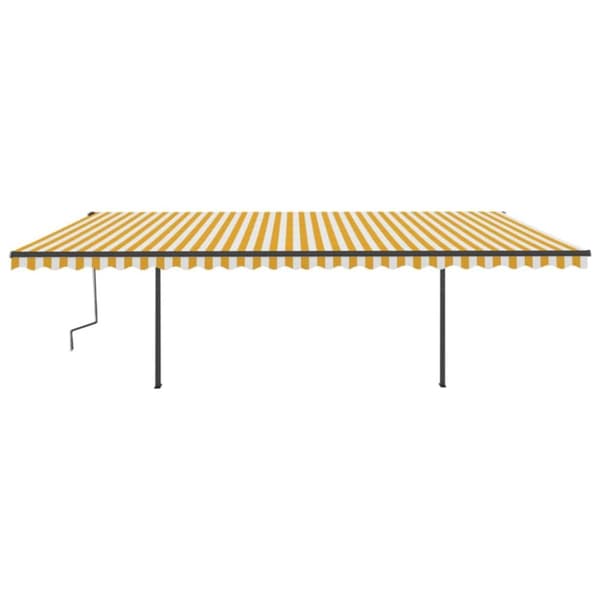 Sisäänkelattava markiisi LED/tuulisensori 6x3 m keltavalkoinen