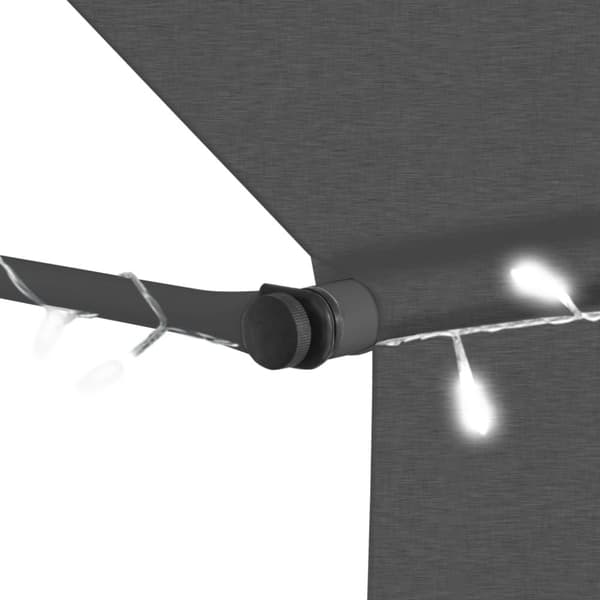 Markis manuellt infällbar med LED 150 cm antracit