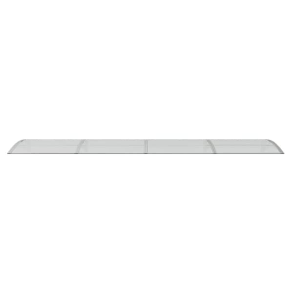 dørbaldakin 400x75 cm polycarbonat grå og transparent