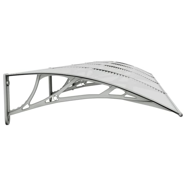 dørbaldakin 400x75 cm polycarbonat grå og transparent