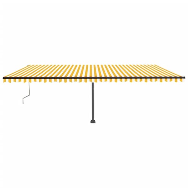Sisäänkelattava markiisi LED/tuulisensori 600x350 cm keltavalk.