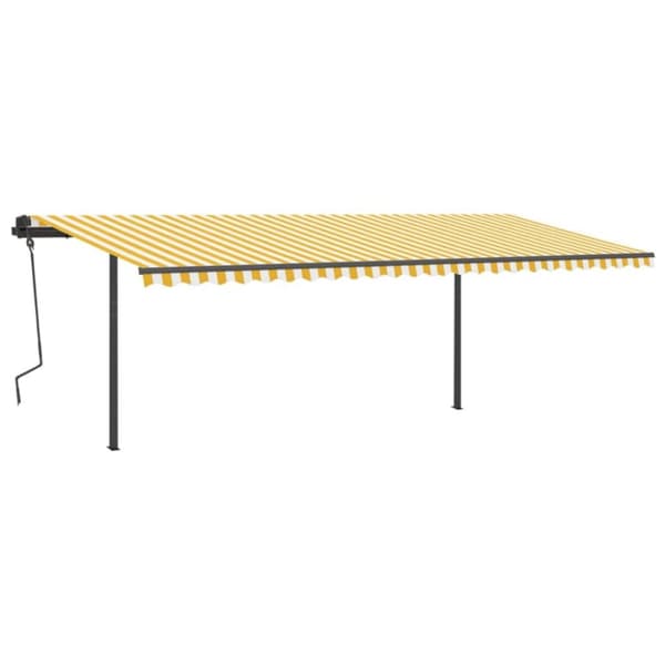 Sisäänkelattava markiisi LED/tuulisensori 6x3,5m keltavalkoinen