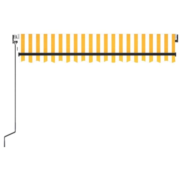 markise m. LED + vindsensor 350x250 cm automatisk gul og hvid