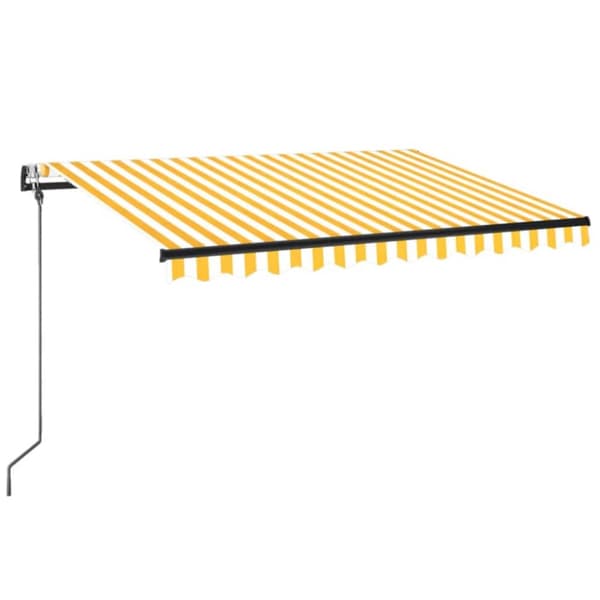 markise m. LED + vindsensor 350x250 cm automatisk gul og hvid