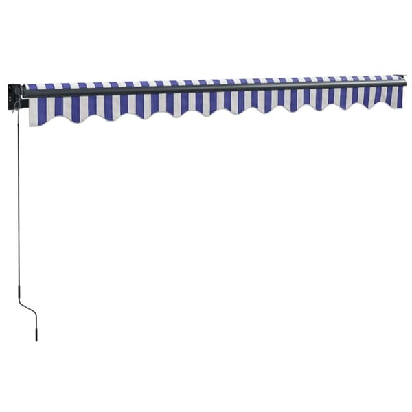 Sisäänkelattava markiisi sinivalk. 3,5x2,5 m kangas/alumiini