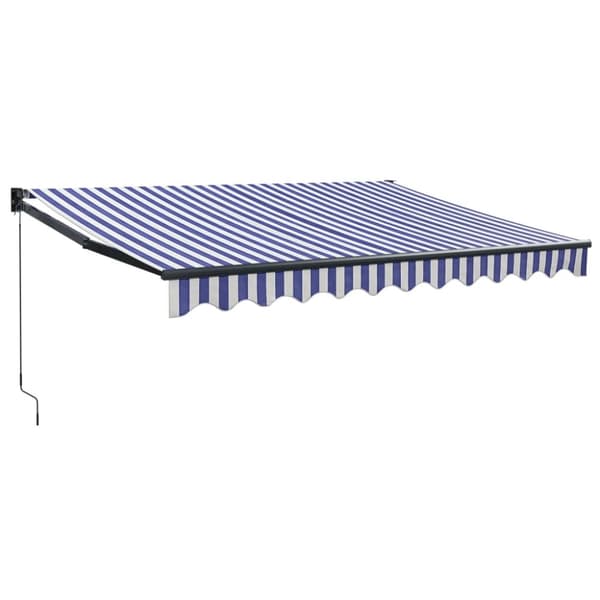 Sisäänkelattava markiisi sinivalk. 3,5x2,5 m kangas/alumiini