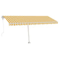 Miniatyrbillede 2 af 10: markise m. LED + vindsensor 500x350 cm automatisk gul og hvid