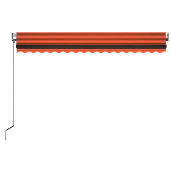 Markis automatiskt infällbar 450x350 cm orange och brun