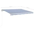 Miniatyrbild 8 av 9: Automatisk markis med vindsensor & LED 450x350 cm blå och vit