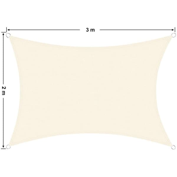 Rootz Shade segel - Solskydd - Skuggduk - Trädgård - Balkong - Grå - Luftgenomsläpplig - 2 x 3 m