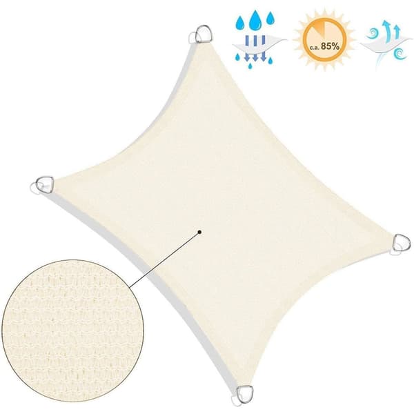 Rootz Shade segel - Solskydd - Skuggduk - Trädgård - Balkong - Grå - Luftgenomsläpplig - 2 x 3 m