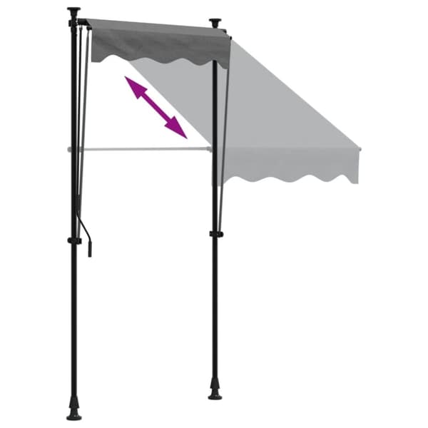 vidaXL Uttrekkbar markise antrasitt 100x150 cm stoff og stål