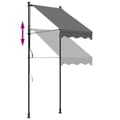Miniatyrbilde 7 av 11: vidaXL Uttrekkbar markise antrasitt 100x150 cm stoff og stål