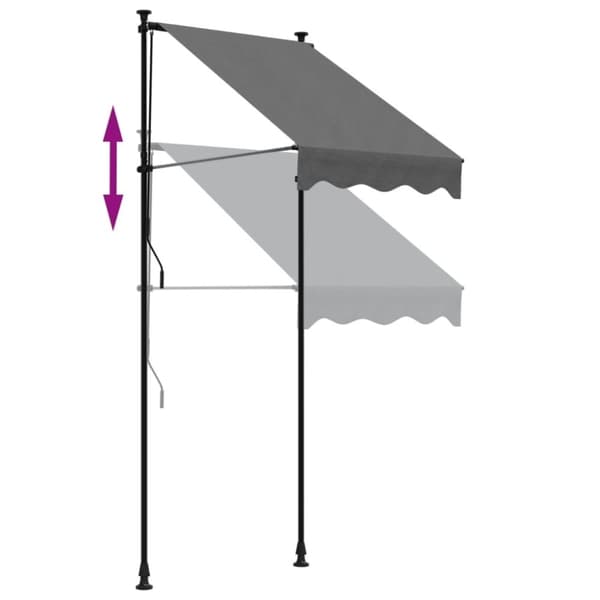 vidaXL Uttrekkbar markise antrasitt 100x150 cm stoff og stål