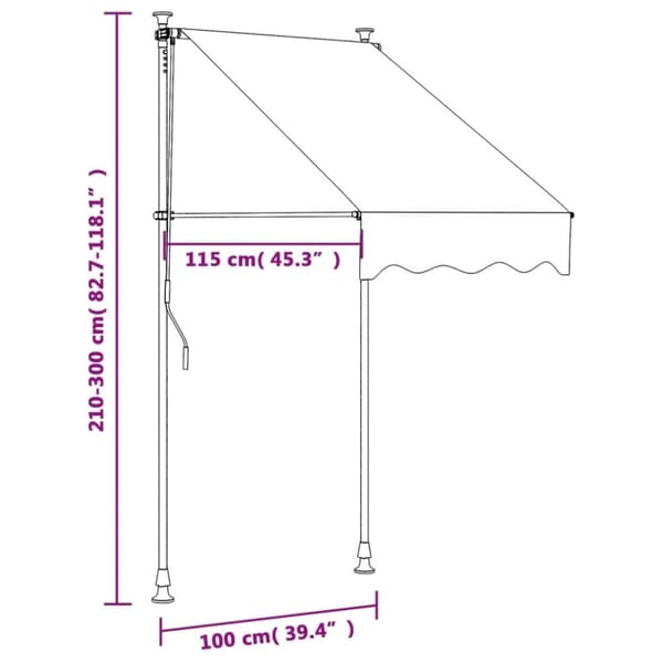 vidaXL Uttrekkbar markise antrasitt 100x150 cm stoff og stål