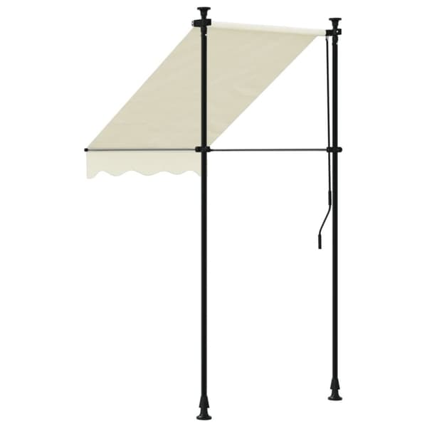 vidaXL Infällbar markis gräddvit 100x150 cm tyg och stål