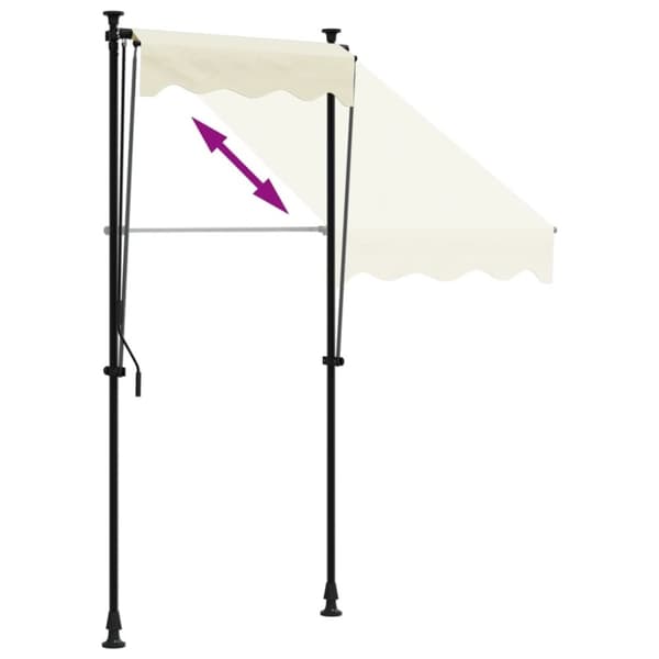 vidaXL Infällbar markis gräddvit 100x150 cm tyg och stål