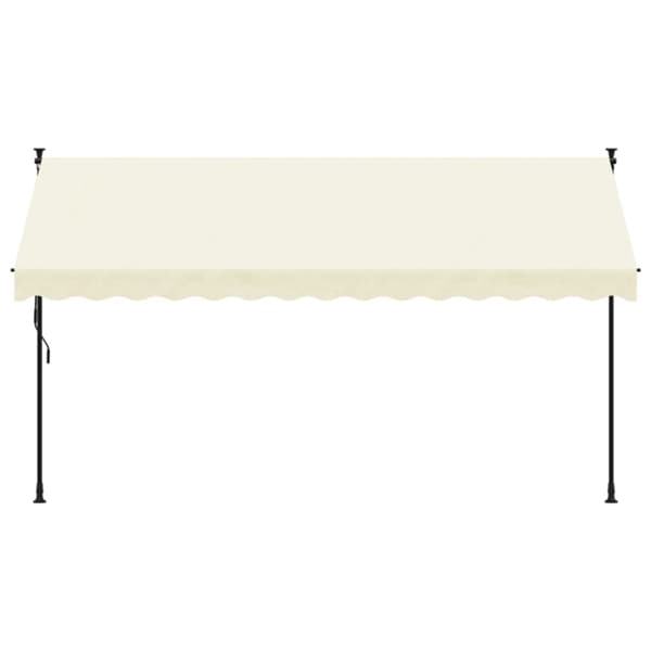 vidaXL Uttrekkbar markise kremhvit 350x150 cm stoff og stål