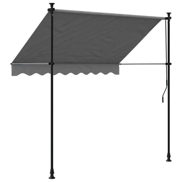vidaXL Sisäänkelattava markiisi antrasiitti 200x150 cm kangas ja teräs