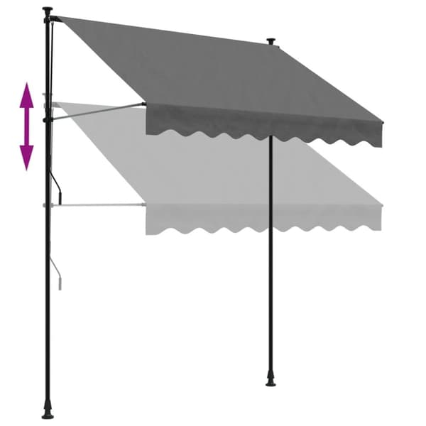 vidaXL Sisäänkelattava markiisi antrasiitti 200x150 cm kangas ja teräs