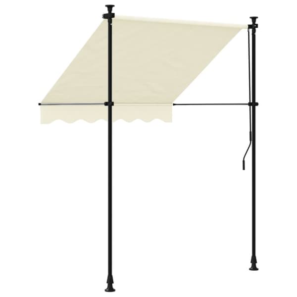 vidaXL Markis infällbar gräddvit 150x150 cm tyg och stål