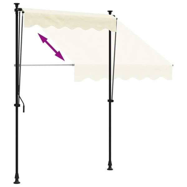 vidaXL Markis infällbar gräddvit 150x150 cm tyg och stål