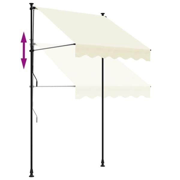 vidaXL Markis infällbar gräddvit 150x150 cm tyg och stål