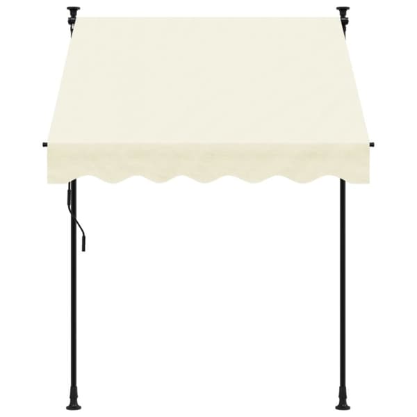 vidaXL Markis infällbar gräddvit 150x150 cm tyg och stål