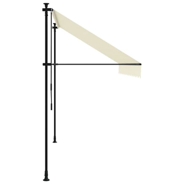 vidaXL Uttrekkbar markise kremhvit 300x150 cm stoff og stål