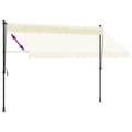 Miniatyrbilde 5 av 11: vidaXL Uttrekkbar markise kremhvit 300x150 cm stoff og stål