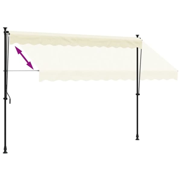 vidaXL Uttrekkbar markise kremhvit 300x150 cm stoff og stål