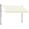Miniatyrbilde 1 av 11: vidaXL Uttrekkbar markise kremhvit 300x150 cm stoff og stål