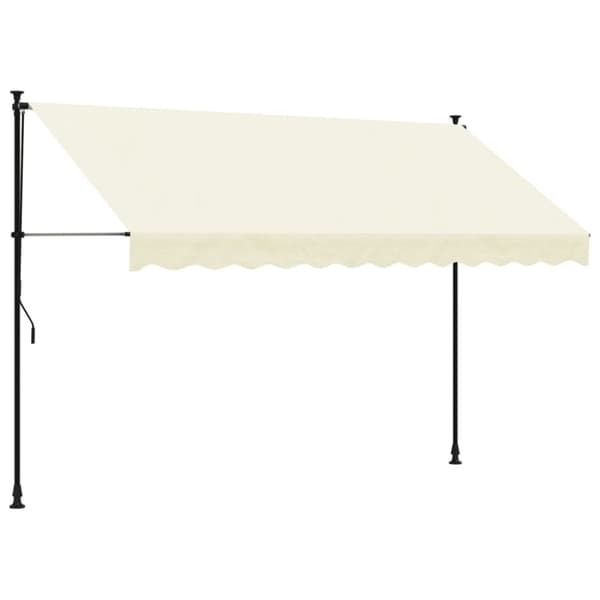 vidaXL Uttrekkbar markise kremhvit 300x150 cm stoff og stål