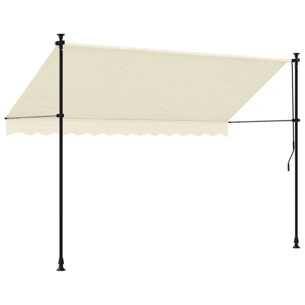 vidaXL Sisäänkelattava markiisi kerma 300x150 cm kangas ja teräs