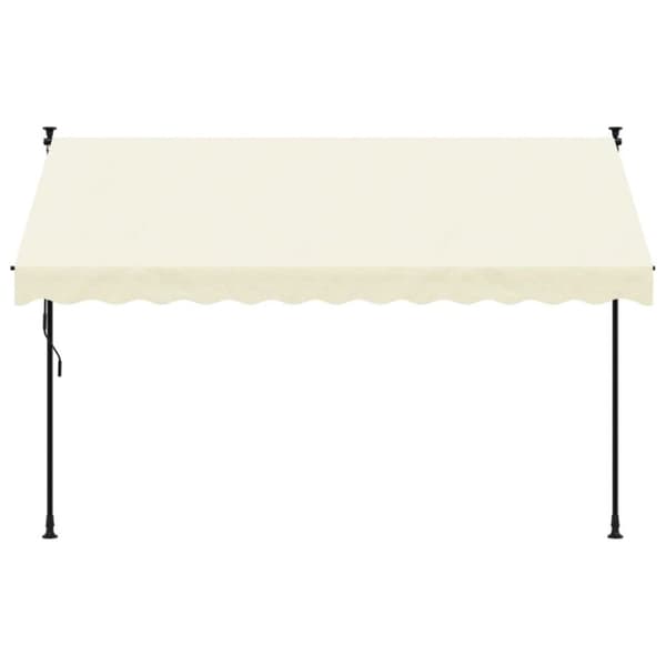 vidaXL Sisäänkelattava markiisi kerma 300x150 cm kangas ja teräs