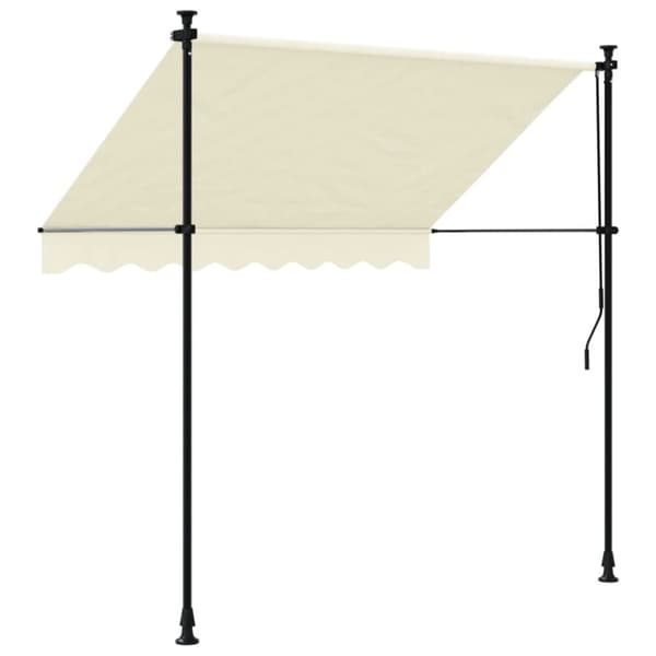 vidaXL Sisäänkelattava markiisi kerma 200x150 cm kangas ja teräs