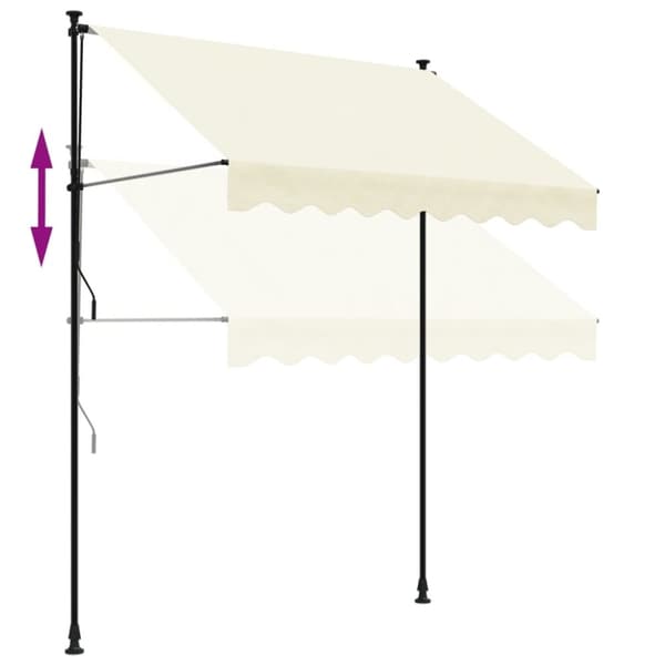 vidaXL Sisäänkelattava markiisi kerma 200x150 cm kangas ja teräs